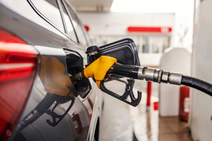 Car filling up gas tank