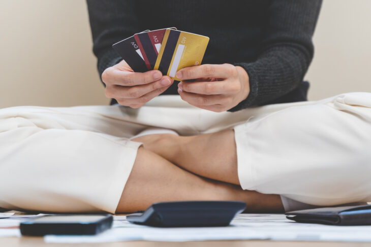 Holding up credit cards