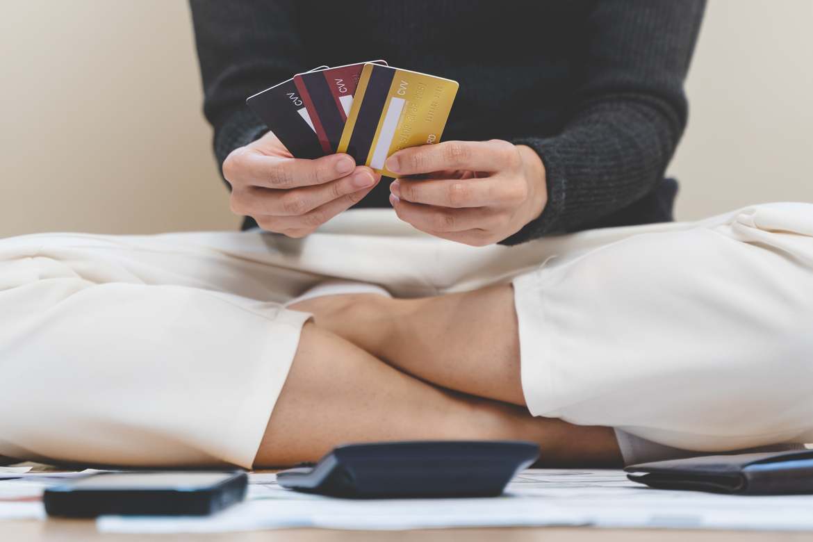 Holding up credit cards
