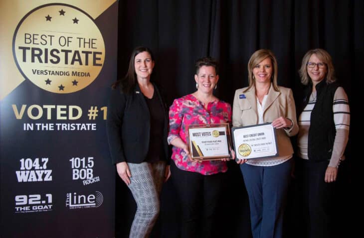 Patriot employees holding Best of the Tristate awards