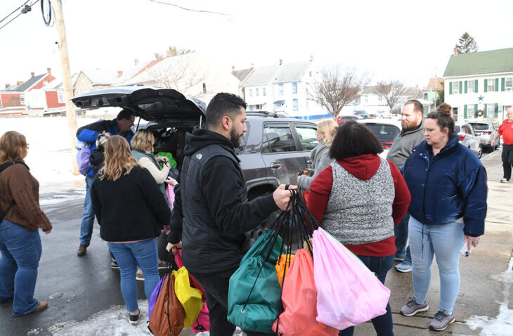 People carrying bags