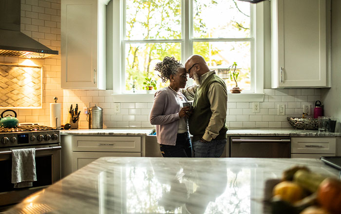 older couple in kitchen