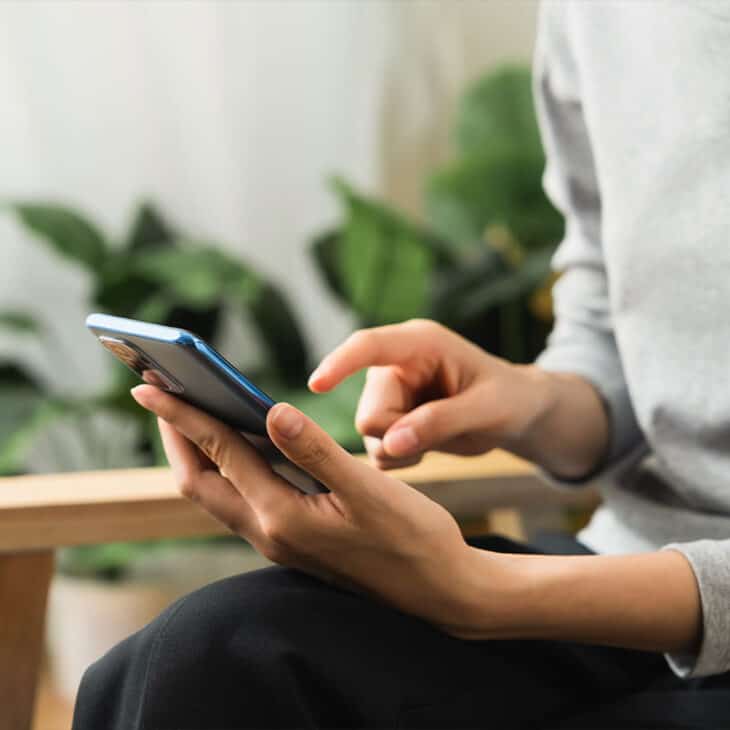 Hand holding a phone