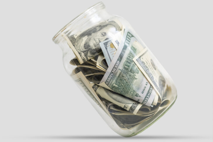 Cash in a jar