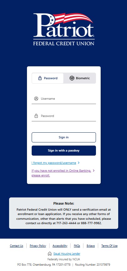 Image of login screen for updated online banking.
