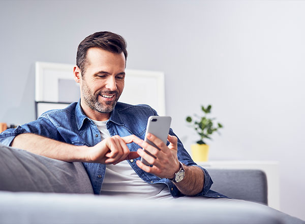 Man using his cellphone