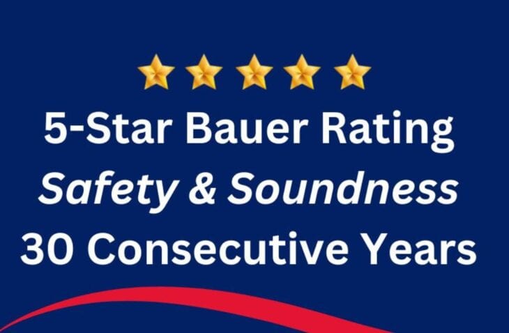 Patriot earns a 5-star Bauer Rating for 30 consecutive years