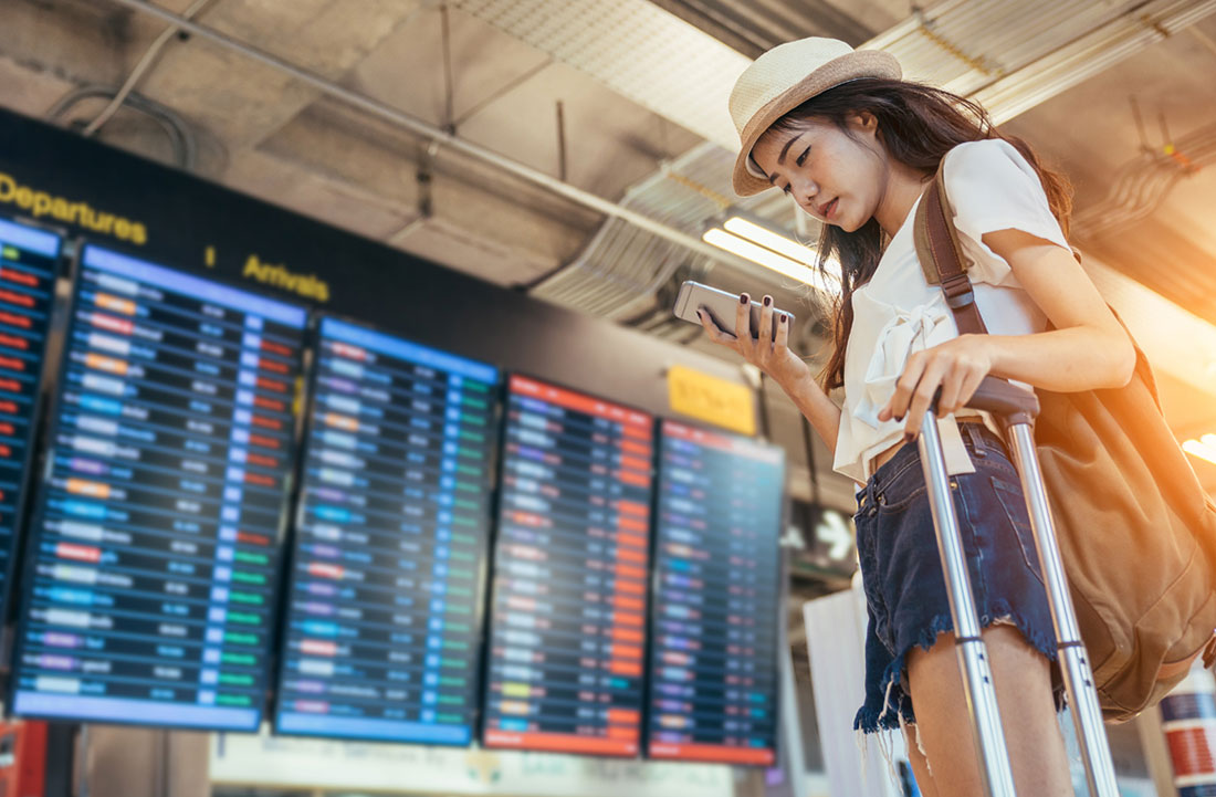 Woman at an airport
