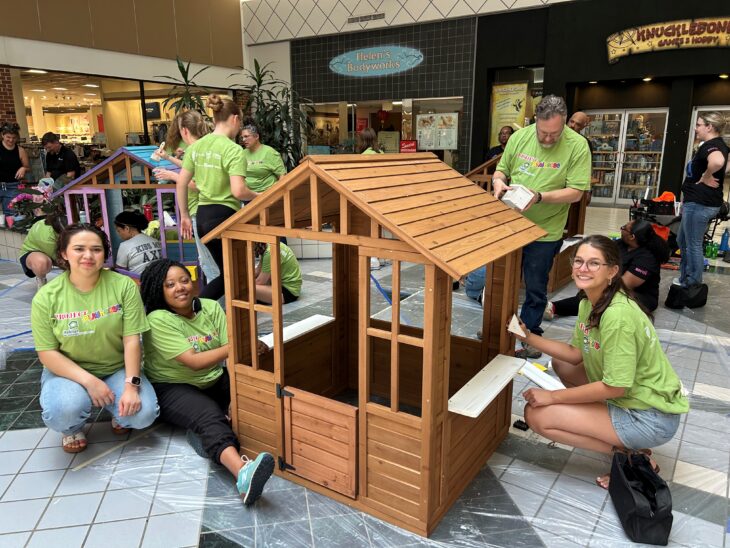 Patriot team with playhouse