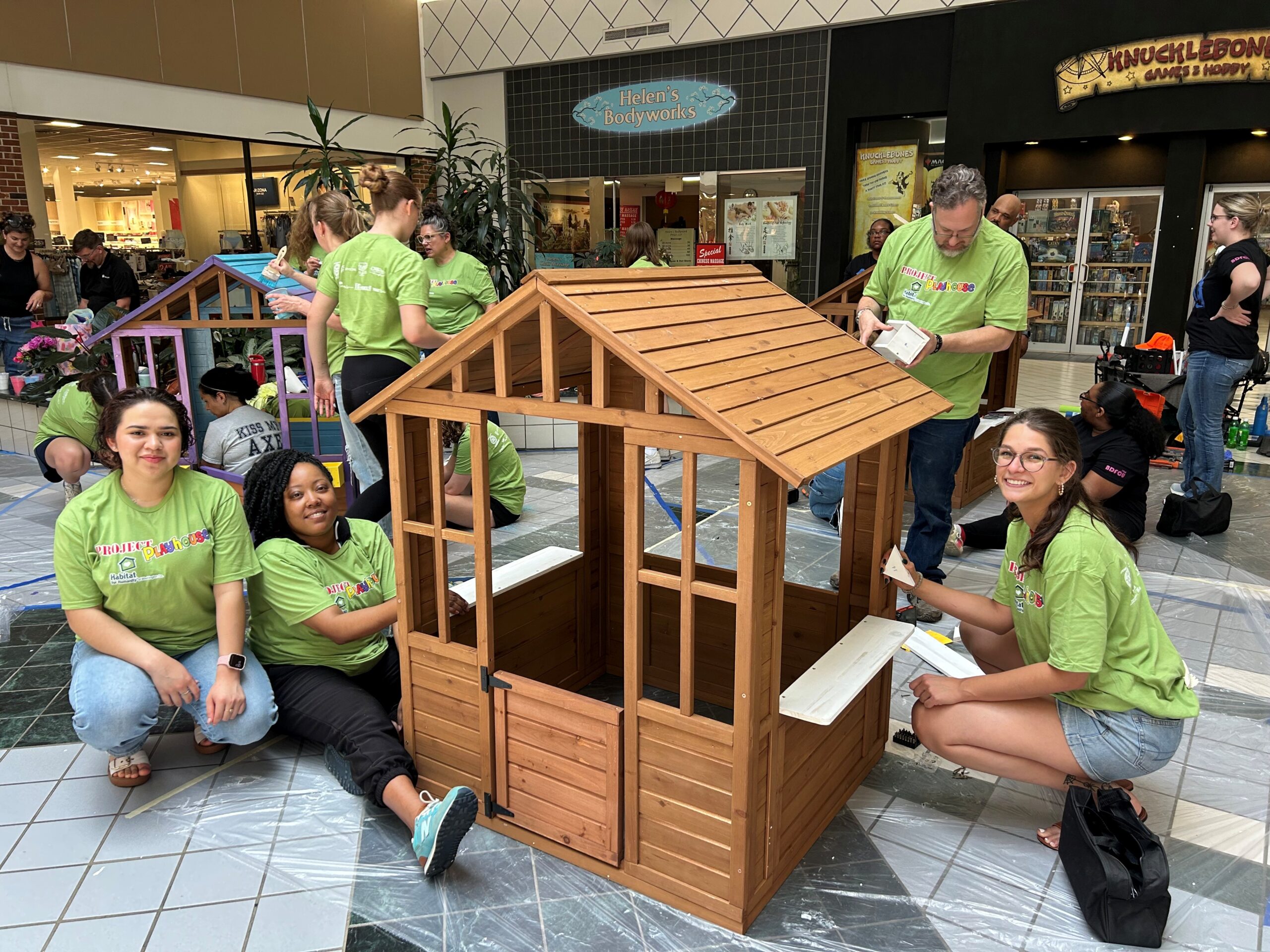 Patriot team with playhouse