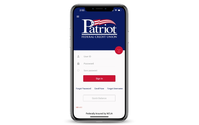 patriot mobile login screen